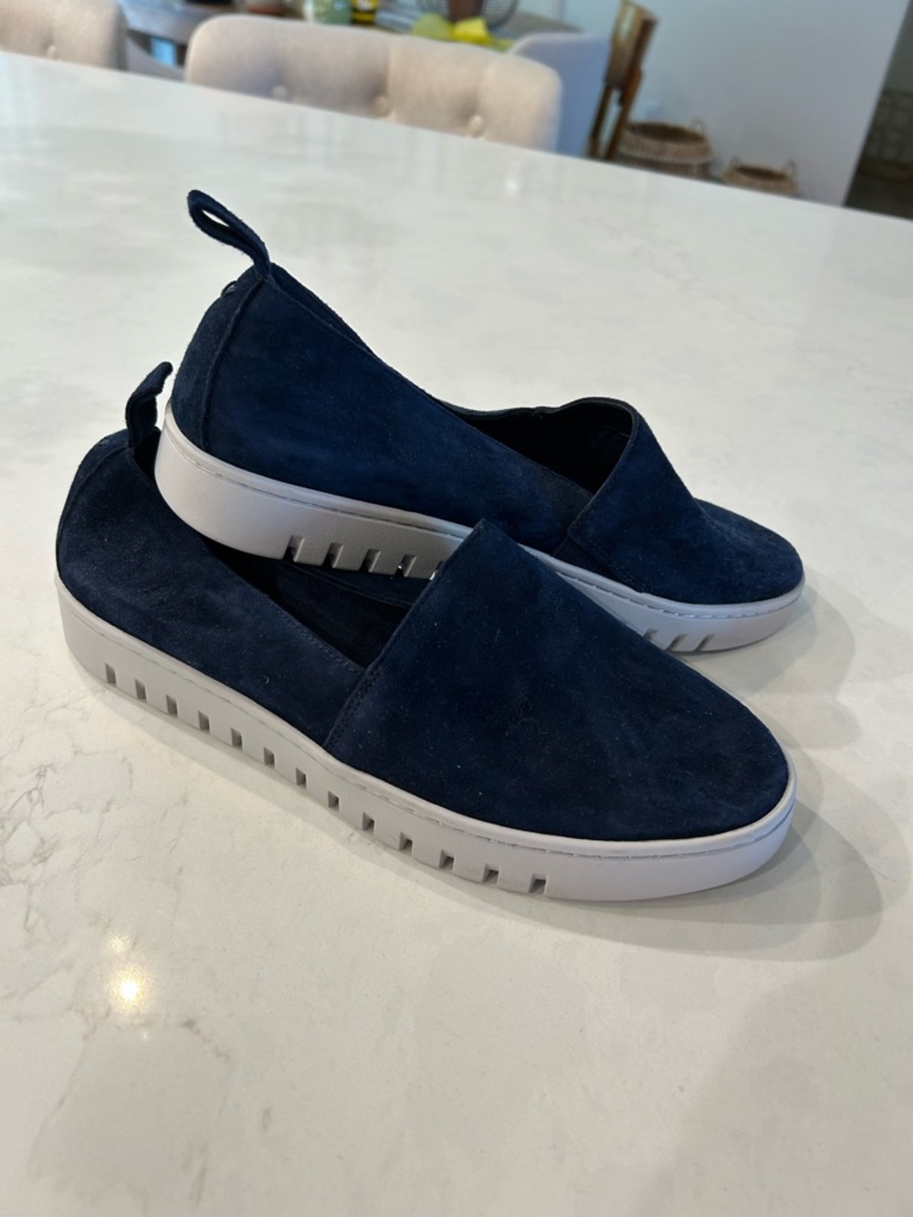 Vionic Uptown Aline Women's Loafers & Slip-Ons Navy Blazer Waxed Suede